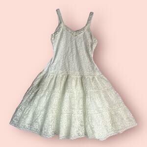Vtg Her Majesty Full Dress Layered Lace Petticoat Slip Full Skirt Girls Size 10